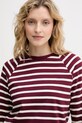 United Colors of Benetton longsleeve damski bawełniany bordowy 3PNUD10C5