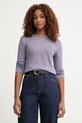 United Colors of Benetton longsleeve damski bawełniany fioletowy 3TKEE1008
