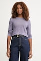 United Colors of Benetton longsleeve damski bawełniany fioletowy 3TKEE1008