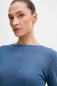 United Colors of Benetton tričko s dlouhým rukávem dámské bavlněné námořnická modř 3TKEE1008