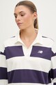 New Balance longsleeve damski bawełniany Rugby fioletowy WT53522BOY