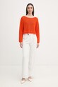 Patrizia Pepe sweter damski bawełniany 2K0384.K337 pomarańczowy SS26