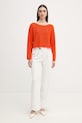 Patrizia Pepe sweter damski bawełniany 2K0384.K337 pomarańczowy SS26