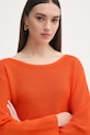 Patrizia Pepe sweter damski bawełniany pomarańczowy 2K0384.K337