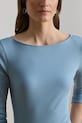 Lauren Ralph Lauren majica z dolgimi rokavi ženski z modalom modra 200P09082