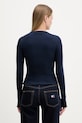 Oblečení Tommy Jeans tričko s dlouhým rukávem dámské bavlněné s elastanem DW0DW22783 námořnická modř