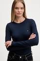 Tommy Jeans tričko s dlouhým rukávem dámské bavlněné s elastanem námořnická modř DW0DW22783