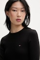 Tommy Jeans longsleeve damski bawełniany z elastanem czarny DW0DW22783
