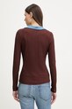 Odzież rag & bone longsleeve damski z wiskozy Luca RE1F25HT1VW brązowy