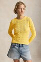 Polo Ralph Lauren PIMA COTTON-LSL-PLO sweter bawełniany damski żółty 211971869507