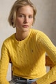 Polo Ralph Lauren PIMA COTTON-LSL-PLO sweter bawełniany damski żółty 211971869507