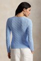 Polo Ralph Lauren PIMA COTTON-LSL-PLO sweter bawełniany damski 211971869512 niebieski SS26