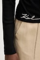 Karl Lagerfeld tričko s dlouhým rukávem dámské z viskózy B2W44007 černá