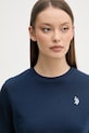 U.S. Polo Assn. Maglietta a maniche lunghe da donna in cotone blu navy WUP0785