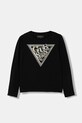 Guess longsleeve dziecięcy aplikacja czarny J6RI16.K6YW4.PPY2