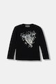 Guess longsleeve dziecięcy z elastanem czarny K6RI01.K6YW4.PPY2
