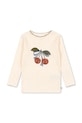 Dječja pamučna majica dugih rukava Konges Sløjd MINNIE BLOUSE GOTS bez uzorka bež KS105001.PPY2