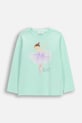 Dětské tričko s dlouhým rukávem Coccodrillo s elastanem tyrkysová WC6143101VGA