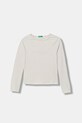 United Colors of Benetton longsleeve dziecięcy z bawełną beżowy 3V10C10SC.G.Stagionale