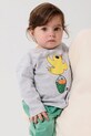 Bobo Choses longsleeve bawełniany niemowlęcy Flying Oranges nadruk szary 126AB008