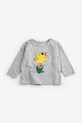 Bobo Choses longsleeve bawełniany niemowlęcy Flying Oranges 126AB008 szary SS26