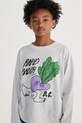 Bobo Choses longsleeve bawełniany dziecięcy Rapid Radish nadruk szary 126AC001