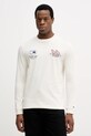 Tommy Hilfiger longsleeve bawełniany nadruk beżowy MW0MW41467