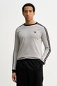 Bavlnené tričko s dlhým rukávom adidas Originals jednofarebný sivá KE3542