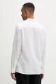 Ρούχα Calvin Klein πουκάμισο ανδρικό με λινό LV04LE125G λευκό