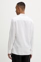 Ρούχα Calvin Klein πουκάμισο ανδρικό με λινό LV04LE125G λευκό