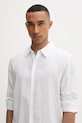 Calvin Klein πουκάμισο ανδρικό με λινό λευκό LV04LE125G