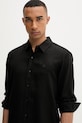 Calvin Klein πουκάμισο ανδρικό με λινό μαύρο LV04LE125G