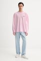 American Vintage longsleeve din bumbac MGIX02B roz SS26