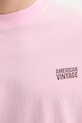 American Vintage longsleeve din bumbac MGIX02B roz