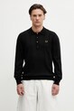 Fred Perry sweter z dodatkiem wełny męski czarny K2309