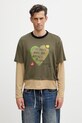 Andersson Bell Heart Message longsleeve męski z wiskozą zielony atb1430m