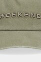 Weekend Max Mara czapka z daszkiem bawełniana AFALCO 2615571034600 zielony SS26