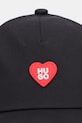 HUGO czapka z daszkiem bawełniana Cara-Valentine 50557038 czarny SS26