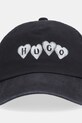 HUGO czapka z daszkiem bawełniana Cara-Valentine 50557038 czarny SS26