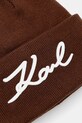 Karl Lagerfeld czapka z domieszką wełny K/SIGNATURE B1W33016 brązowy SS26