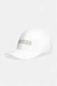 Guess czapka z daszkiem bawełniana aplikacja biały AW5474.COT01