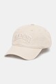 GANNI czapka z daszkiem bawełniana A6901 gładkie beżowy A6901