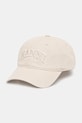 GANNI czapka z daszkiem bawełniana A6901 gładkie beżowy A6901