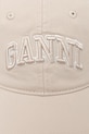 GANNI czapka z daszkiem bawełniana A6901 A6901 beżowy SS26