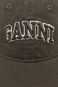 GANNI czapka z daszkiem bawełniana A6899 A6899 zielony SS26