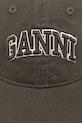 GANNI czapka z daszkiem bawełniana A6899 A6899 zielony SS26