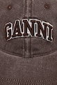 GANNI czapka z daszkiem bawełniana B3020105 B3020105 brązowy SS26
