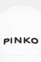 Pinko czapka z daszkiem bawełniana 106739.A38Q biały SS26