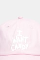 Juicy Couture czapka z daszkiem bawełniana I Want Candy JCAWH126703 różowy SS26
