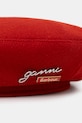 Barbour beretă de lână x Ganni Beret LHA0613RE51 rosu SS26